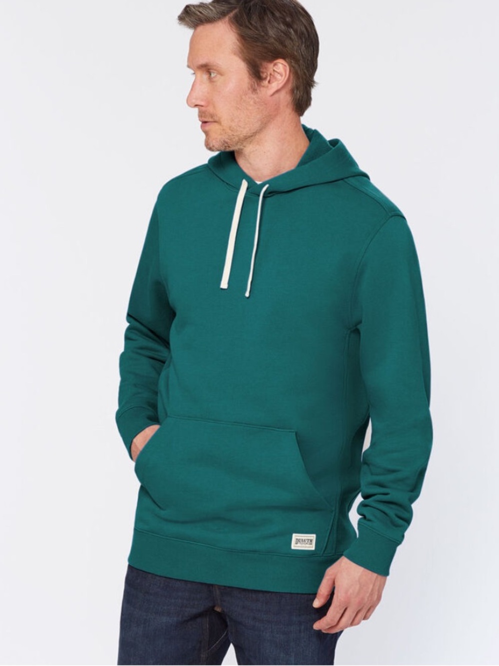 Duluth Trading Co Forest Green Souped Up Sweats Relaxed Fit Hoodie Sz Large Tall